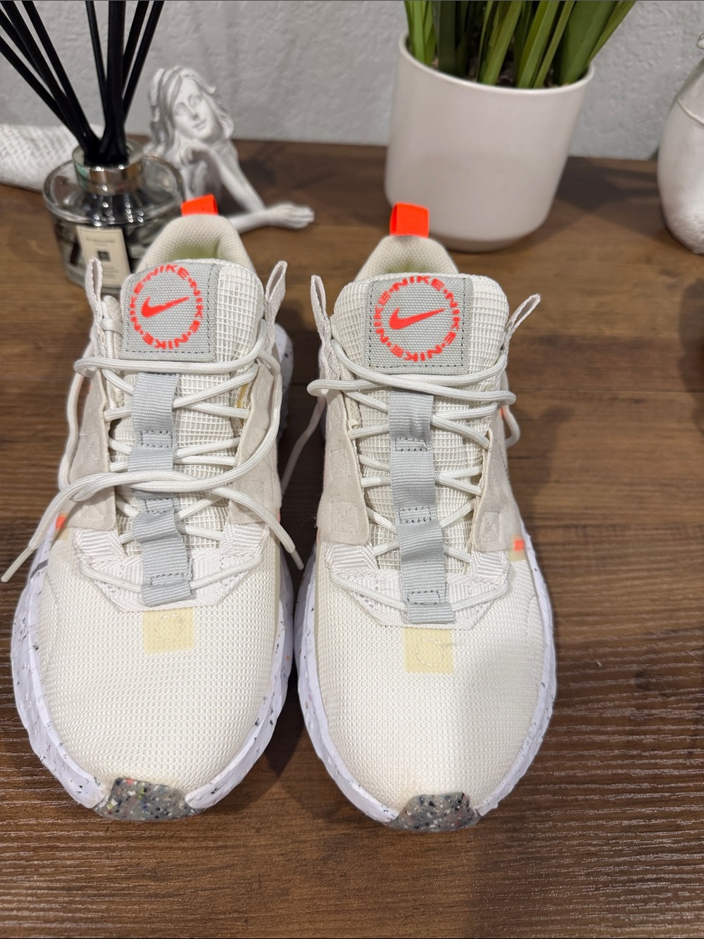 Nike Cream and Bright Orange women’s Sneakers